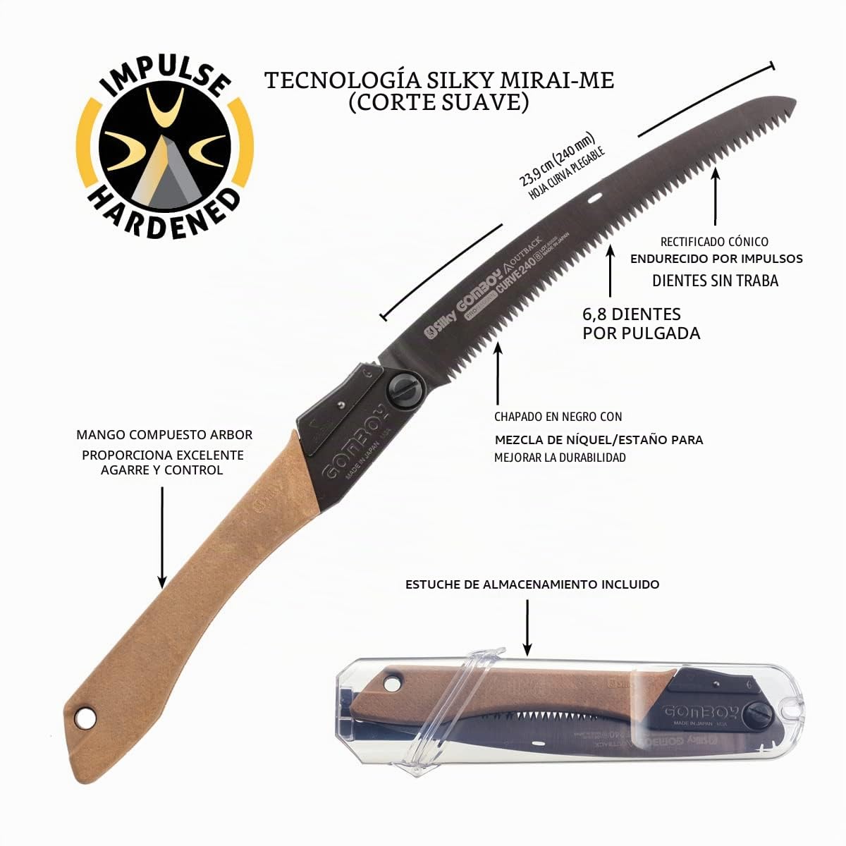 Silky GOMBOY Curve Outback Edition - Sierra plegable (240 mm)