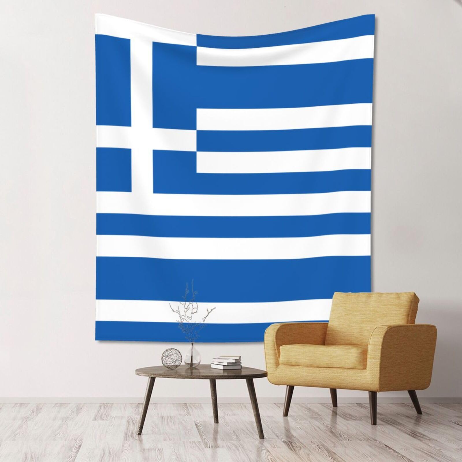 ZZYYDS Floral Wall Decor Tapestry Greek flag for Living Room Dormitory Home Decor Party Background, 60x51 Inch (Vertical)