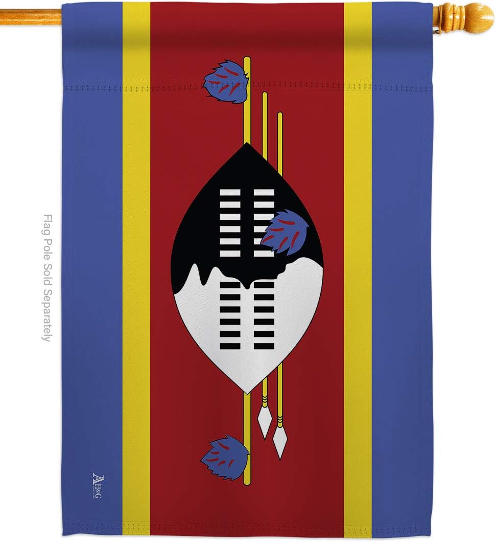 Americana Home & Garden Swaziland House Flag Regional Nation International World Country Particular Area Decoration Banner Small Garden Yard Gift Double-Sided, Made in USA