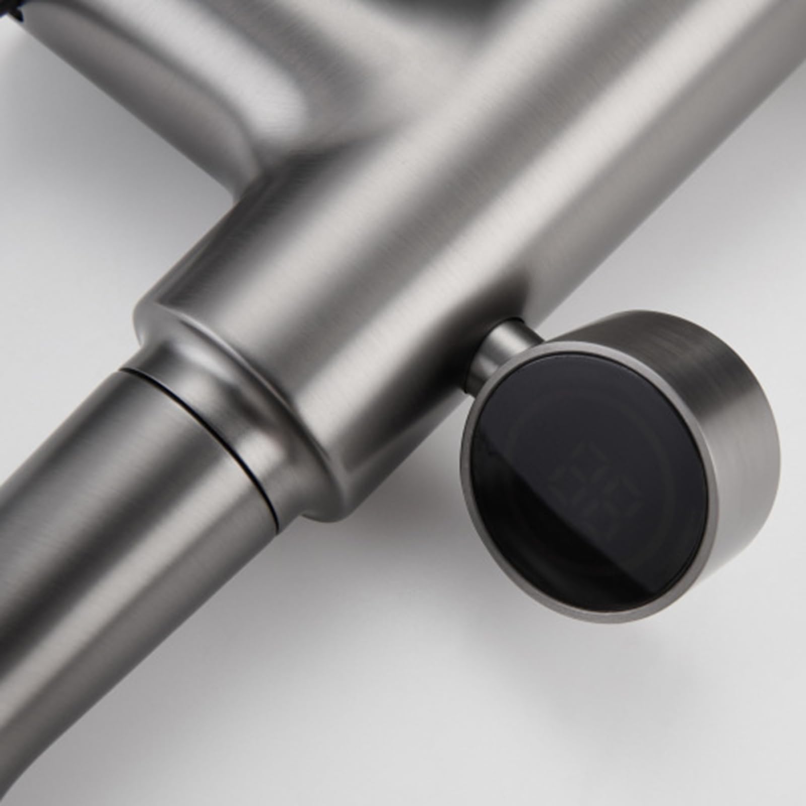 Generico Rubinetto da Bagno Miscelatore da Cucina con Doccetta Estraibile Cascata Miscelatore Monocomando per Lavabo con Display Digitale Girevole 360° Grigio Canna di Fucile
