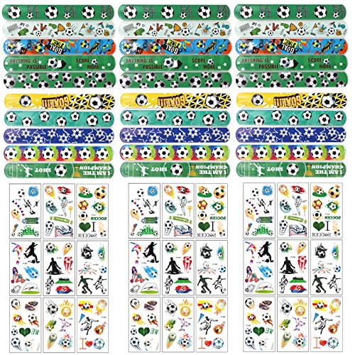 BOZILY 60x Fußball Schnapparmband Tattoo Set Schnapparmband Kinder Slap Armband Slap Armbänder Snap Bracelets Slap Bands Fußball Tattoo Kinder Fußball...
