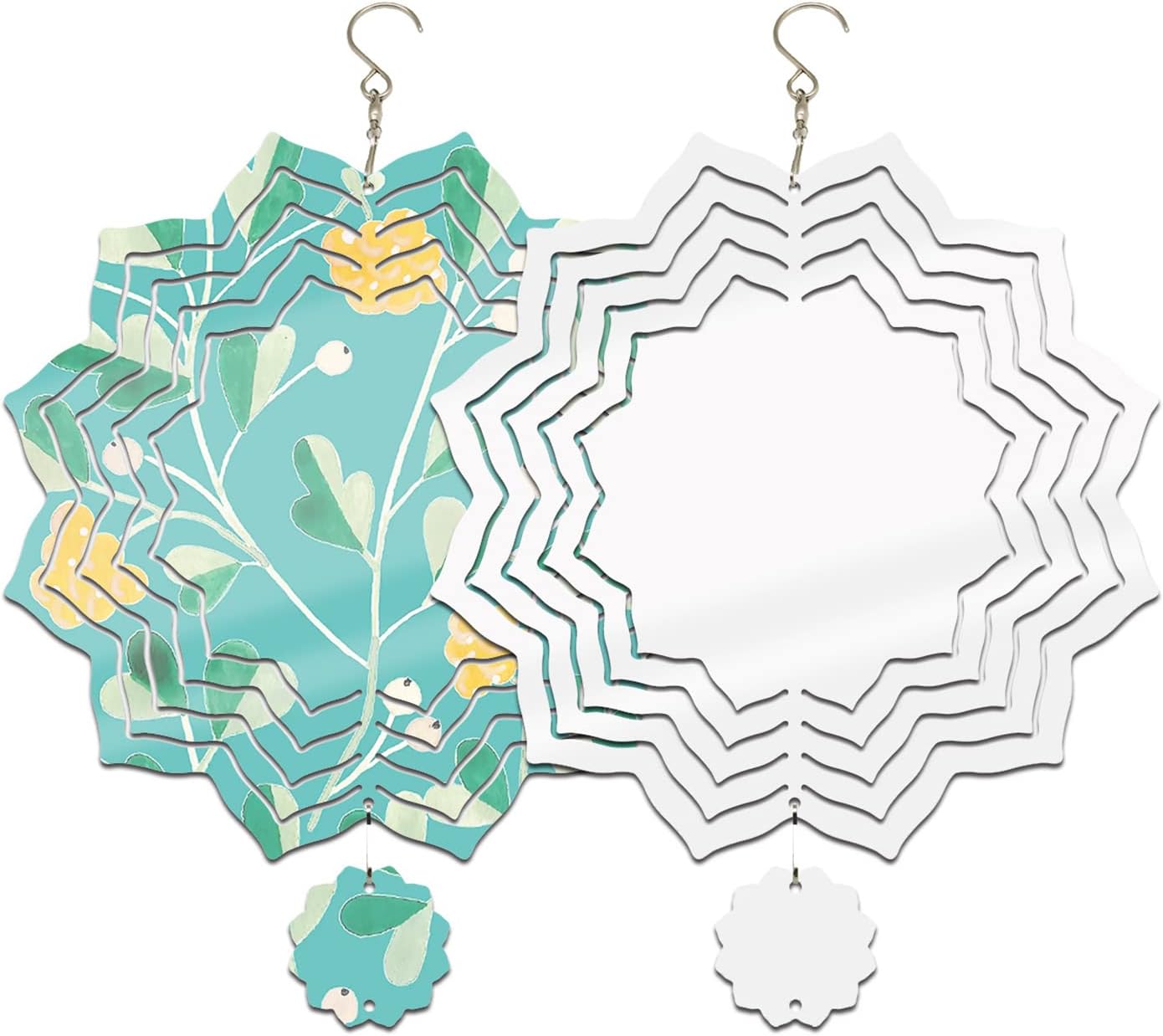 4 Pack 10 inch Sublimation Wind Spinner Blanks, 3D Aluminum Wind Powered