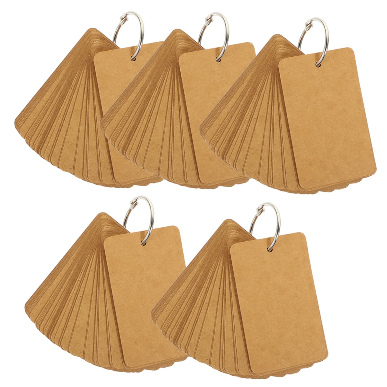 10 Leere Vokabelkarten aus Kraftpapier mit Metallring | Schule und Selbstgemacht, Dickes Blankopapier, Tragbar und Individuell Beschriftbar