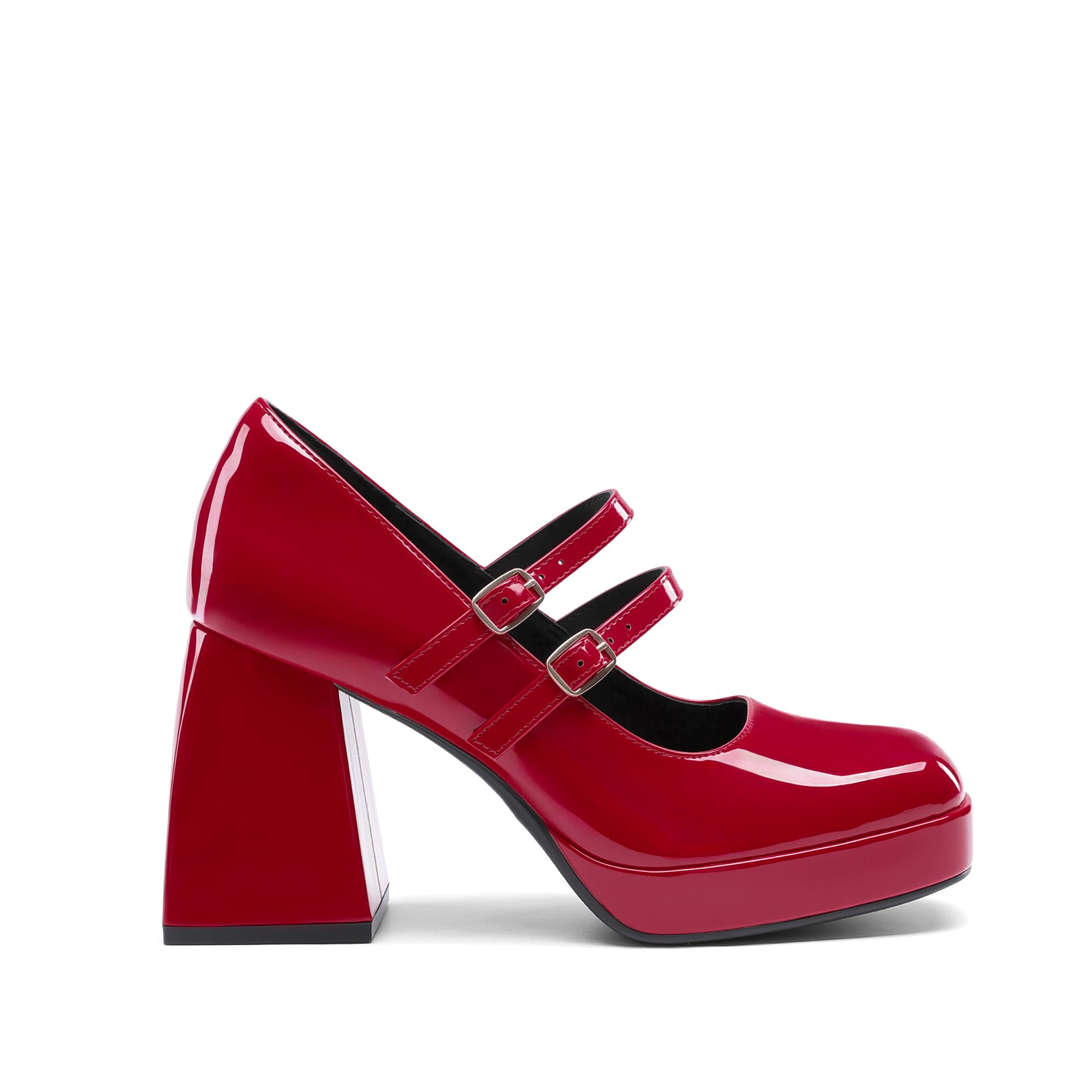 DREAM PAIRS Scarpe con Tacco Alto Mary Jane a Piattaforma per Donna, Tacco Chunky Chiuso, Décolleté con Doppio Cinturino in Stile Y2K