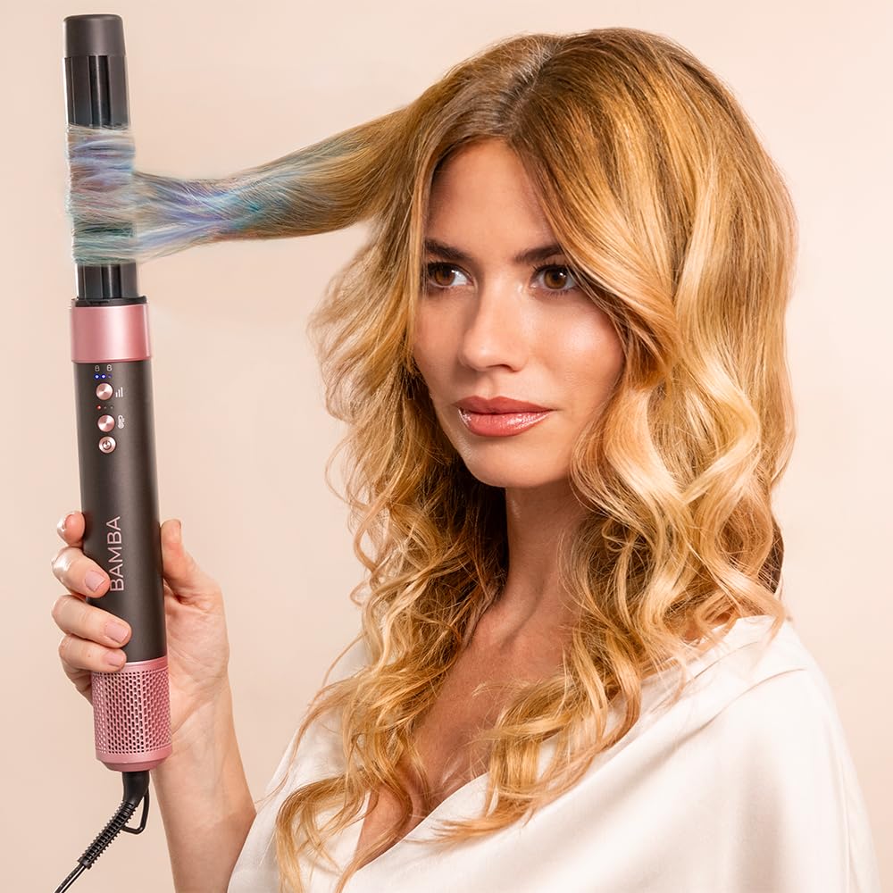 Cecotec Spazzola Ad Aria Calda Ceramiccare AirGlisse Black. 1400 W, Multifunzione 8 In 1, Ricciolo, Pettine, Asciuga ed Elimina L'Effetto Crespo, 3 Velocità, 3 Temperature, Rivestimento Ceramico.