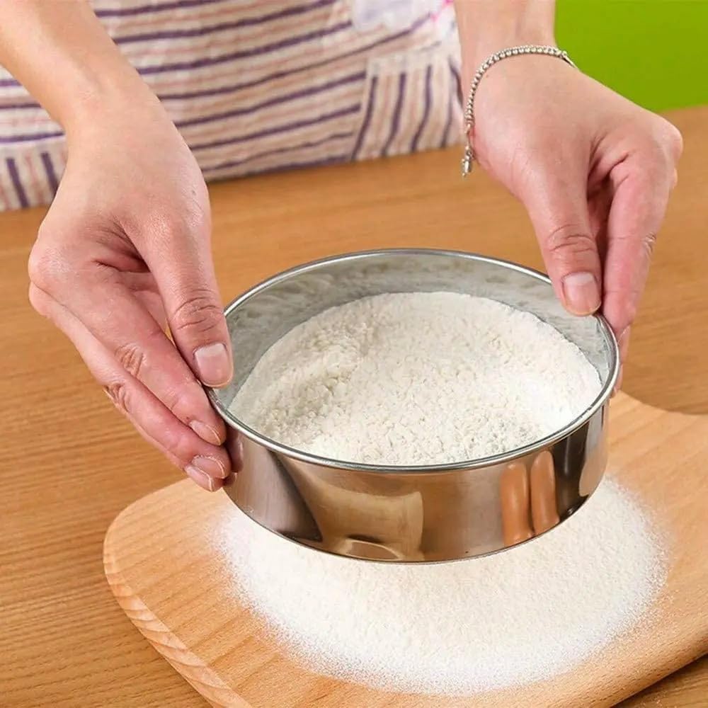 Tamiz De Harina De Acero Inoxidable 304 De 25 Cm, Malla 2-500, Tamiz De Polvo Fino For Repostería, Laboratorio Y Filtro De Suelos. Uso En Cocina Y Ciencia (1 Unidad).(200 Mesh 0.074mm)