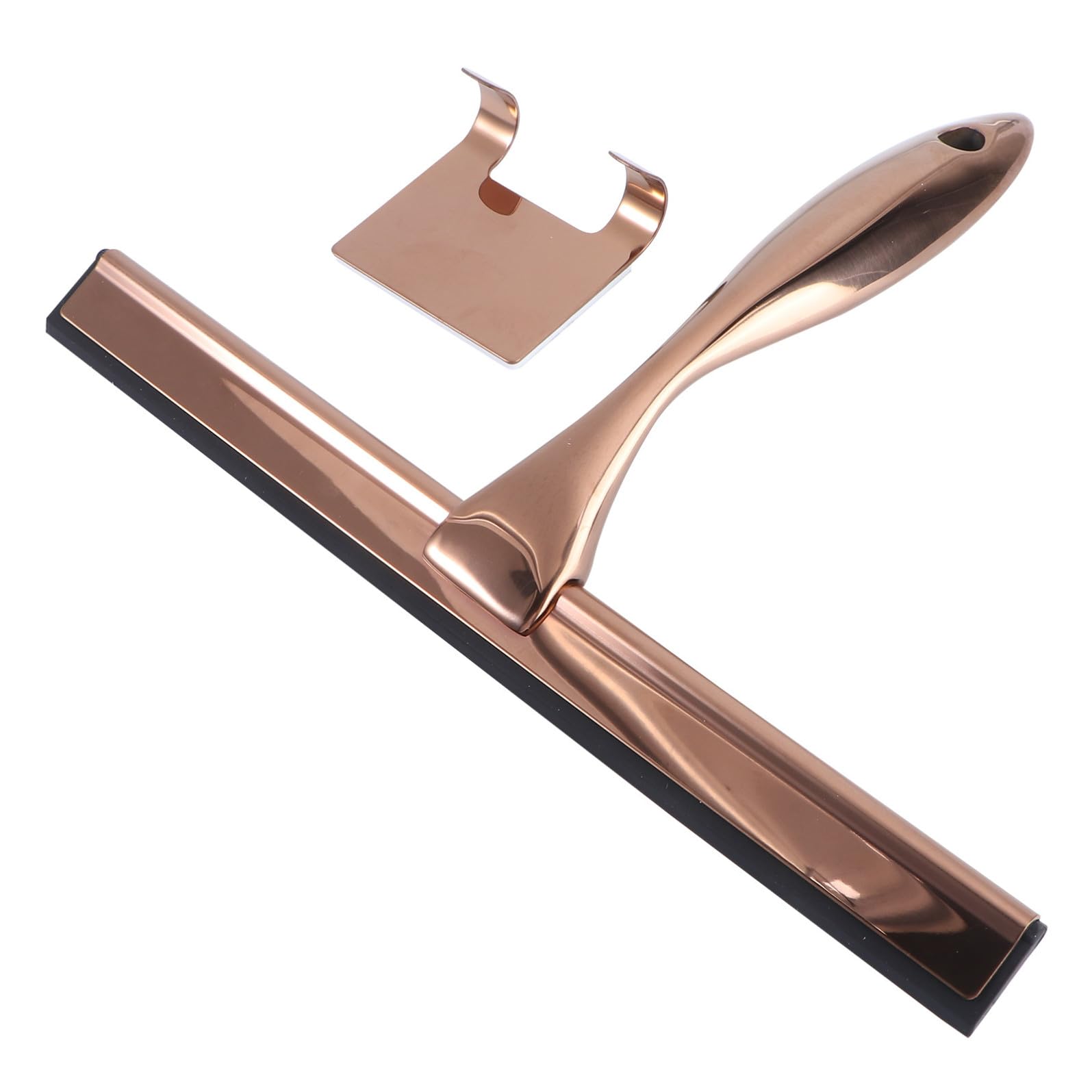 Stainless Steel Shower Squeegee, Brushed Bronze Multi-Purpose Glass Scraper