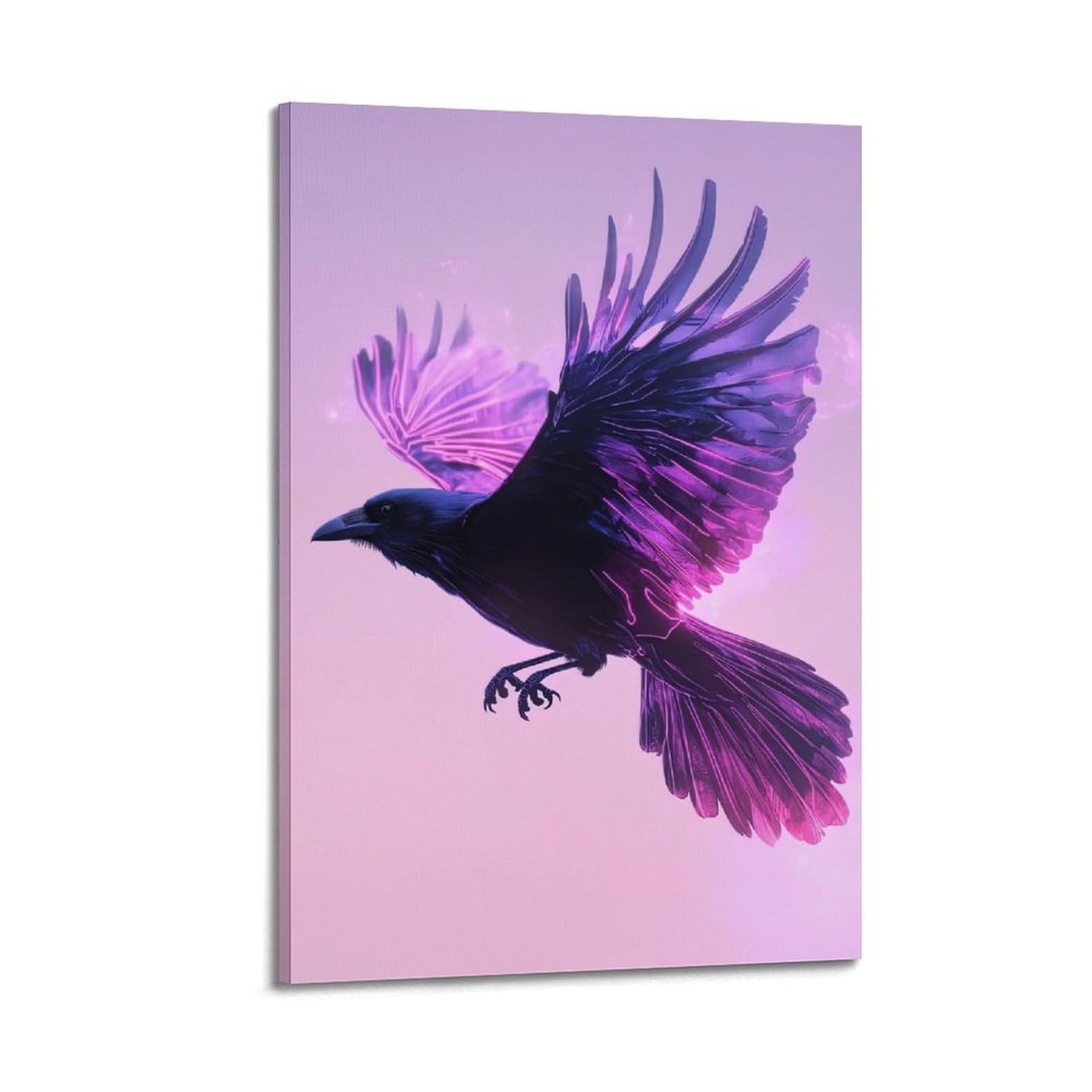 WZKTCL Animal Poster The Flying Crow Poster Decorative Painting Canvas Wall Posters And Art Picture Print Modern Family Bedroom Decor Posters 24x36inch(60x90cm)