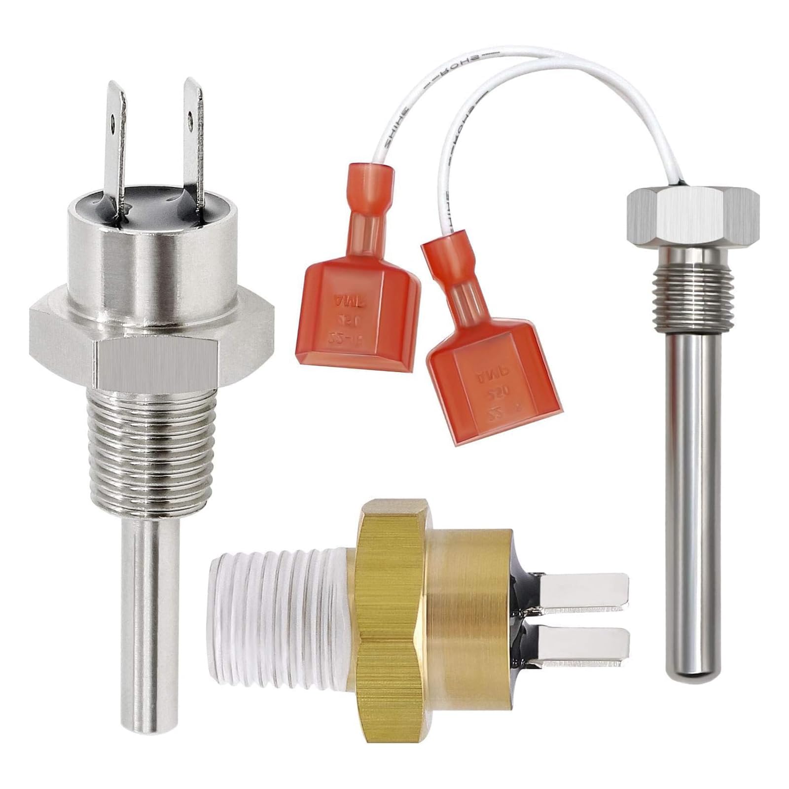 Tsophreniq Pool Heater Sensors Set Stack Flue Sensors Thermistor High Limit Switchs Suitable for Efficient Heating Control Pool Heater