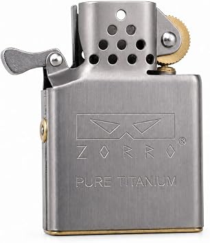 Zorro Pure Titanium Lighters Insert Compatible with Zippo