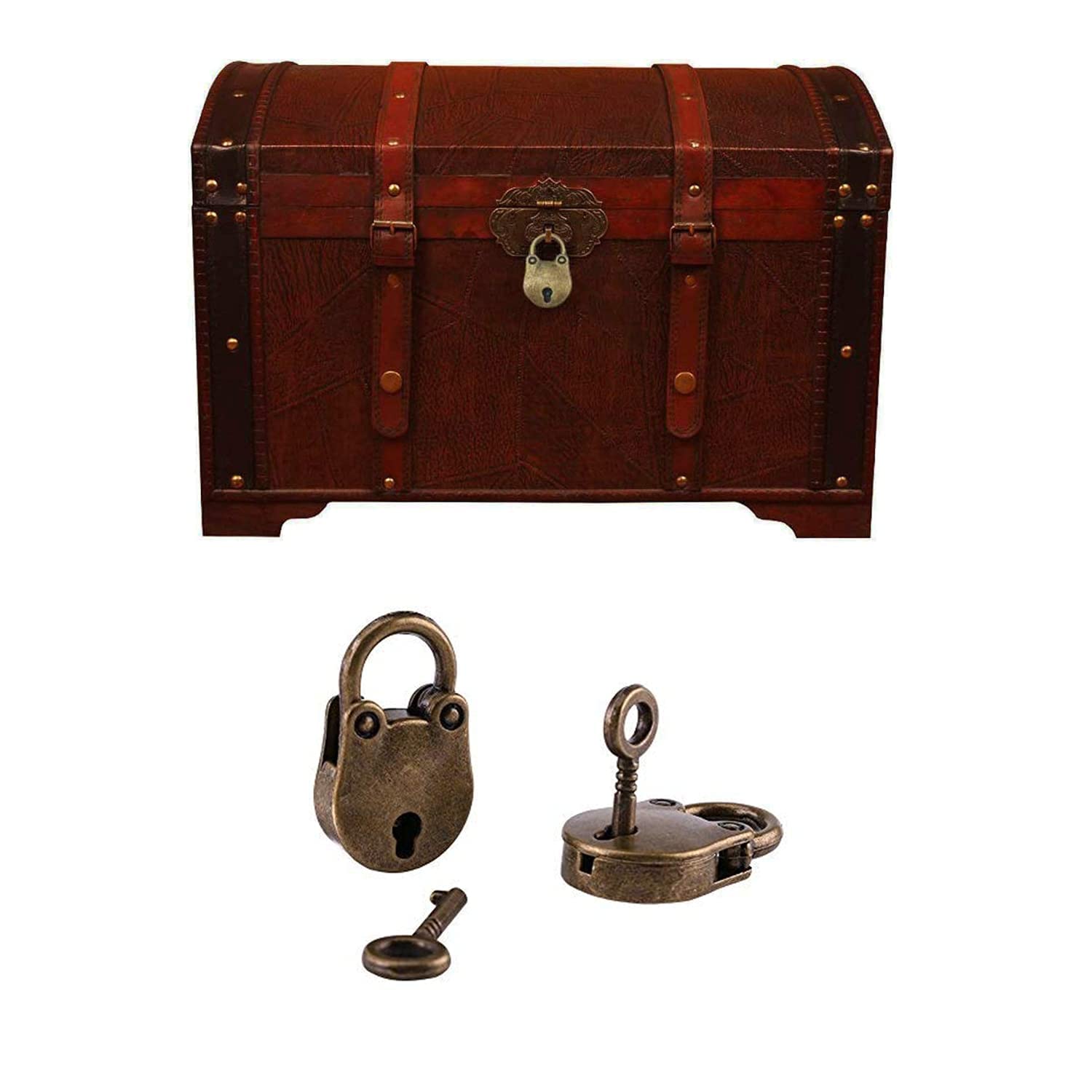 Candado De Bronce De Estilo Antiguo Vintage De 3 Piezas, Pequeño Candado De Metal Estilo Arcaize, Con Llave Para Caja De Joyería, Caja De Almacenamiento, Libro Diario