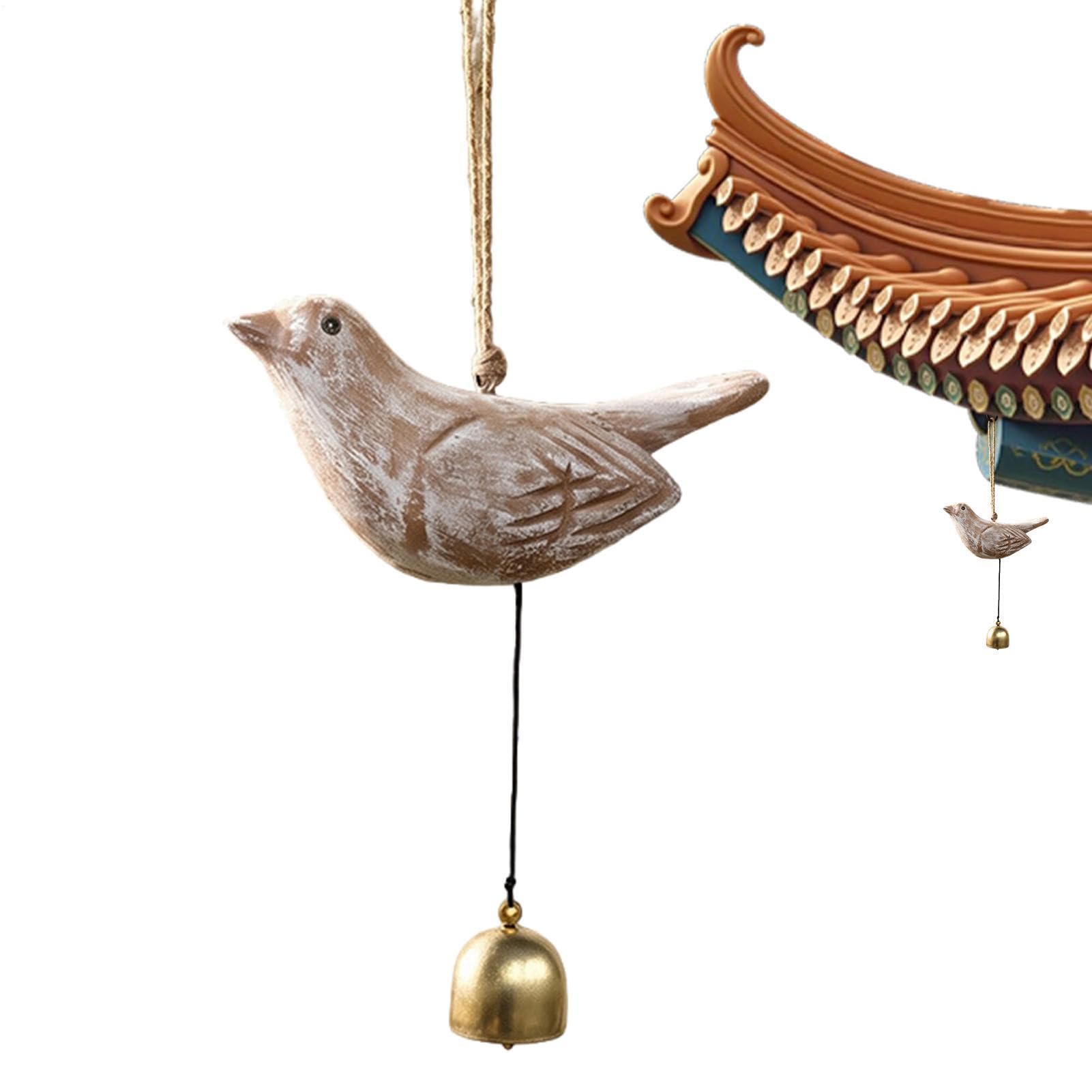 Dekoracyjne dzwonki wietrzne, drewniany ornament koliber, dzwon dźwiękowy ze wzorem, biżuteria ogrodowa z akcentami, 29 x 15 x 7 cm, dekoracja zewnętrzna, artystyczne akcesoria na taras