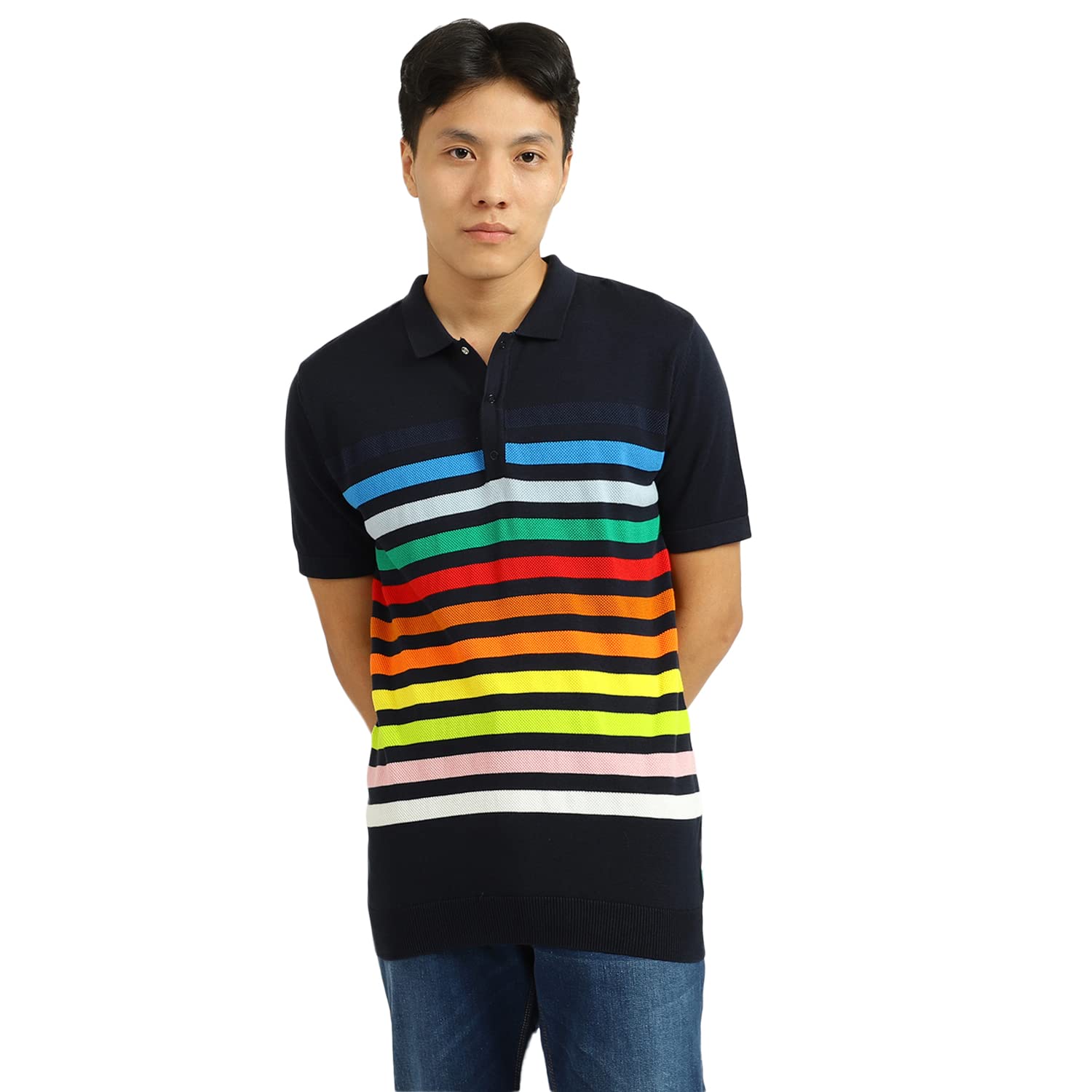 United Colors of Benetton Men's Striped Regular Fit T-Shirt