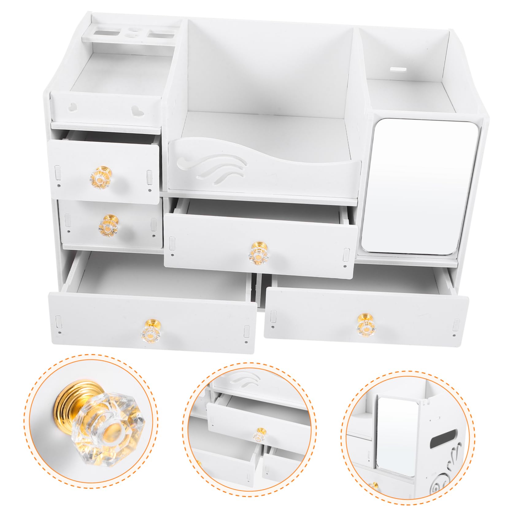 Beavorty Caja De Almacenamiento De Cosméticos Organizador De Maquillaje Contenedor De Maquillaje Para Escritorio Con Cajones Para Baño y Dormitorio