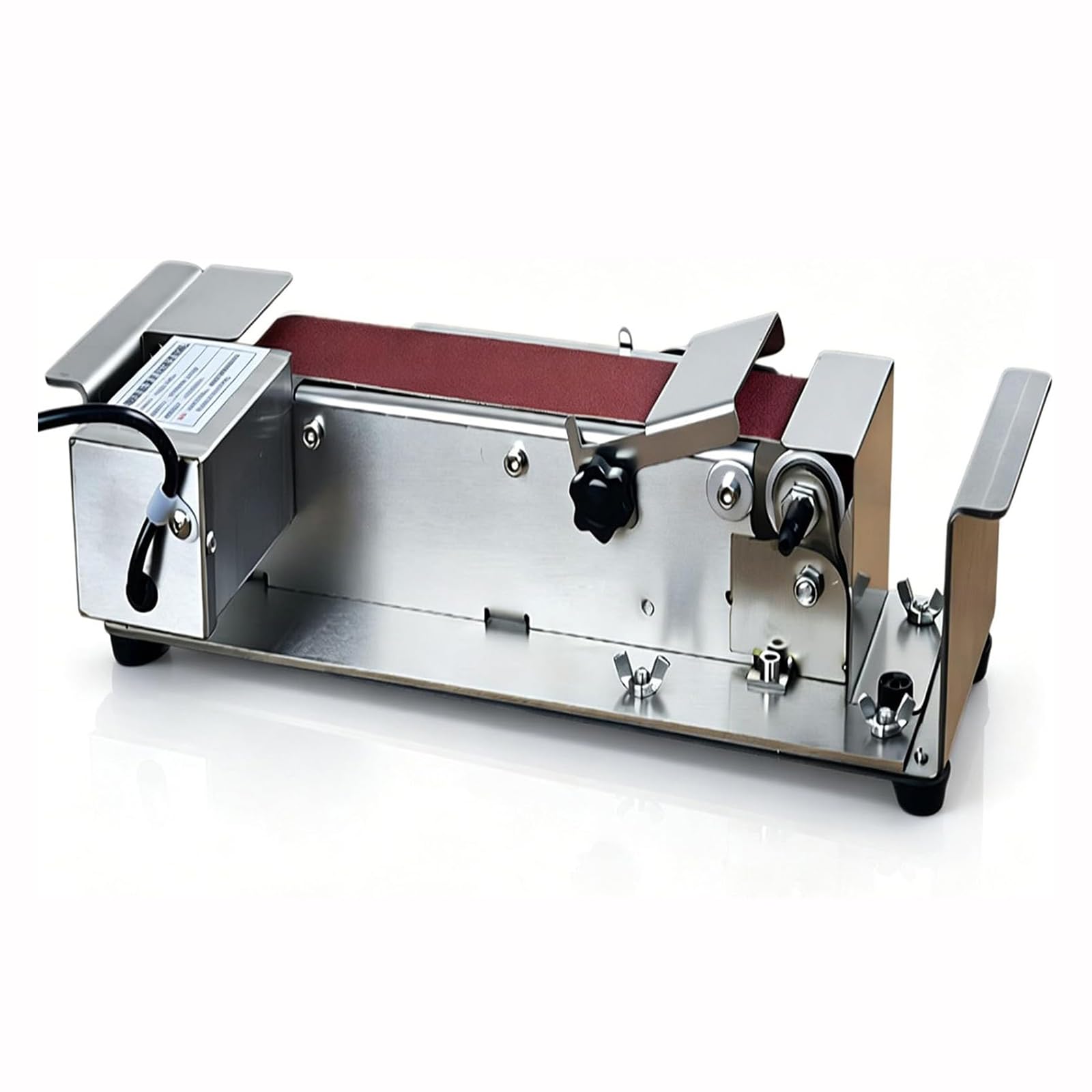 Yxzqloz Electric Belt Sander, Adjustable Speed Woodworking Sanding Tool, Benchtop Belt Sander, Forward And Reverse Function, Wet And Dry Use For Knives