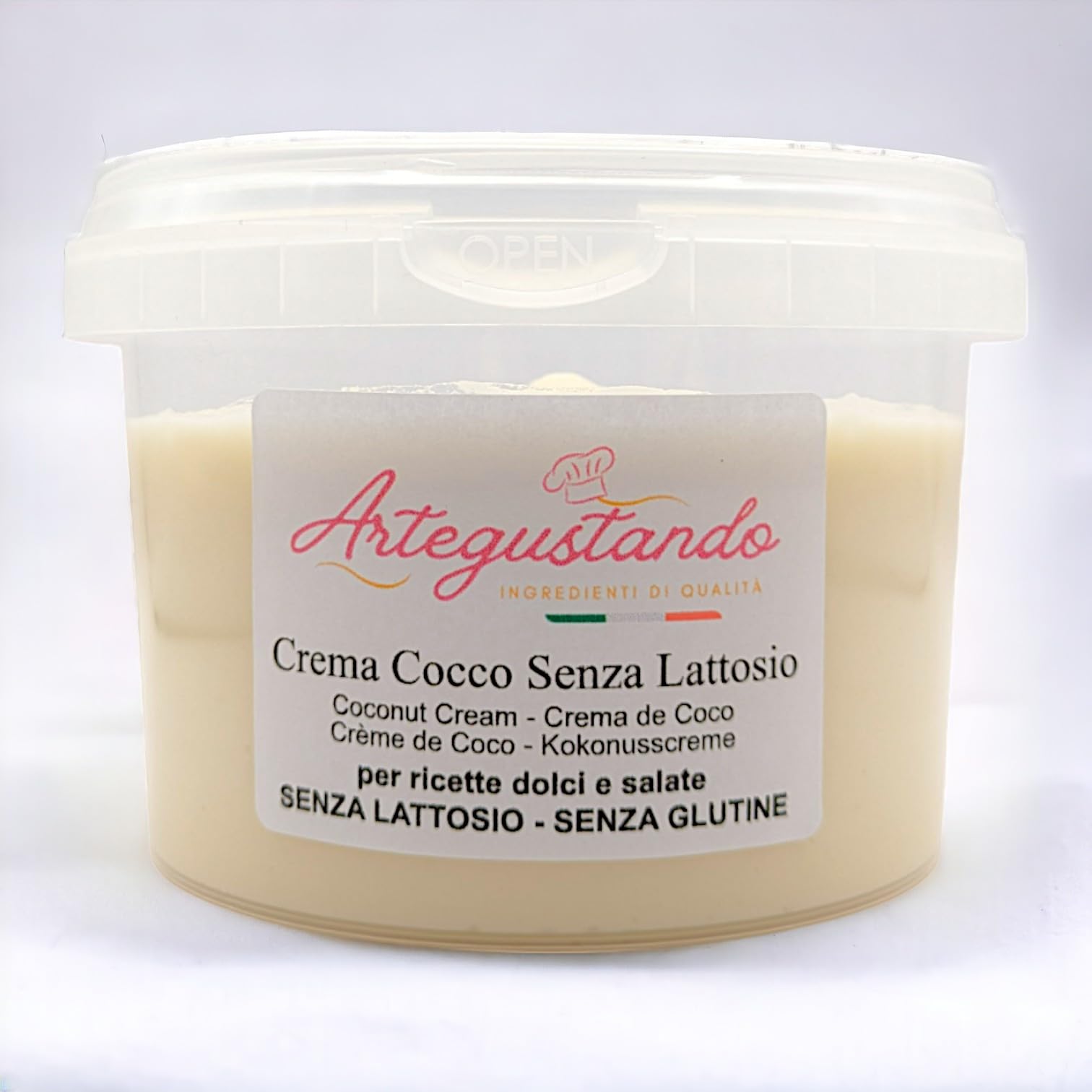 Artegustando Croccante alla Coco - Senza Lattosa e Gluten - Professionale - Per Torte, Compresse e Impastature - 500 g -