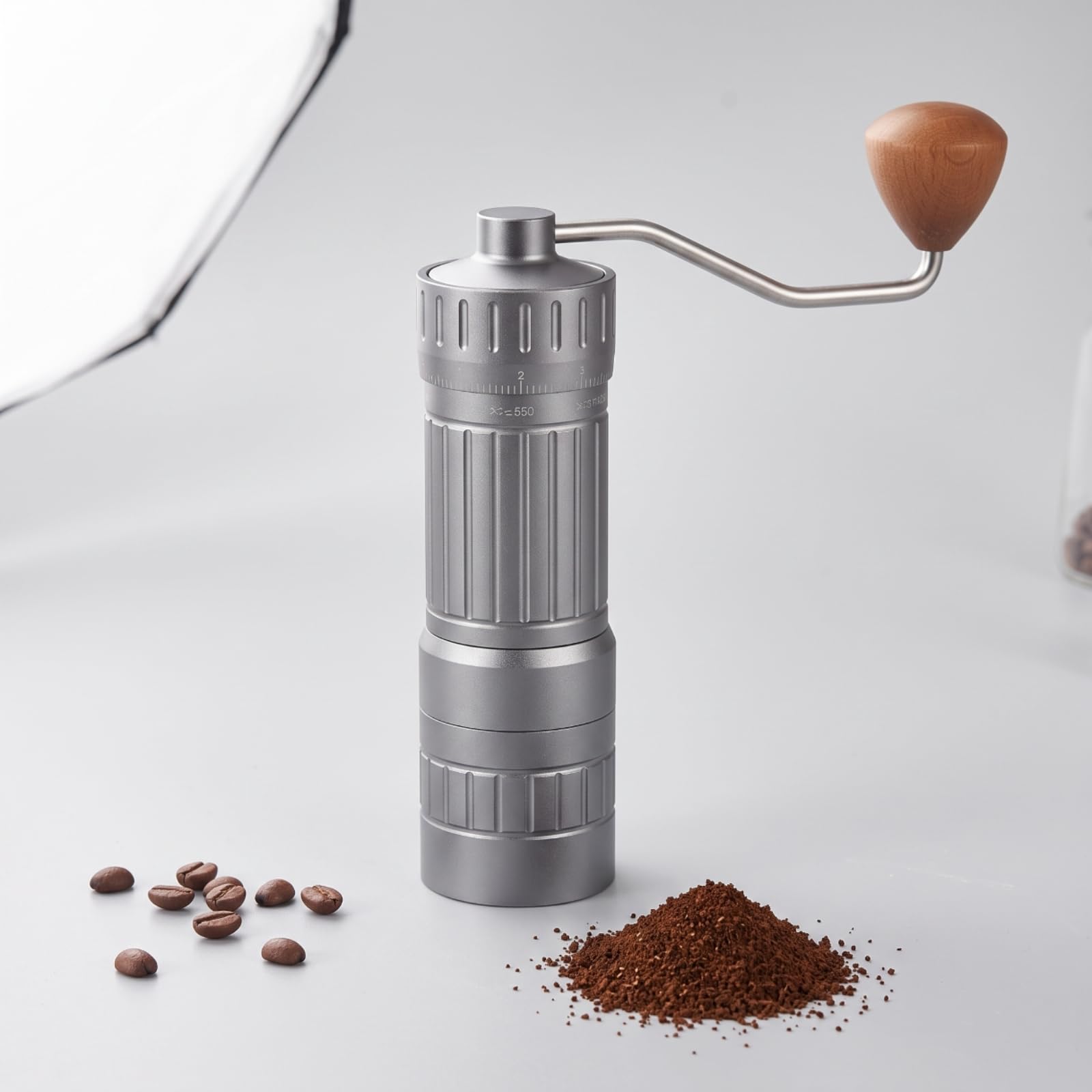 Café Manual con Manija Portátil, Gris, Gris Profundo