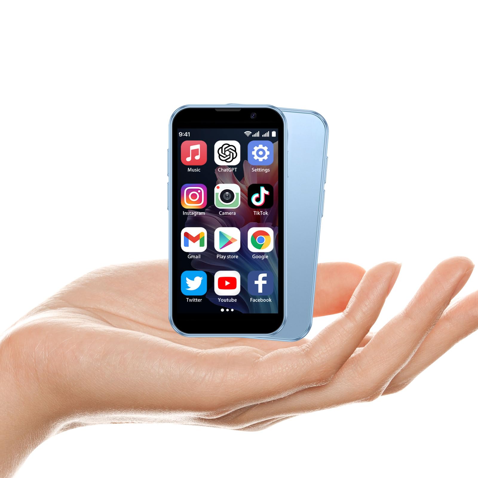 4.5'' Mini Phone 64GB Unlocked 4G Mobile Smartphone with 2000mAh Battery Compact Backup Mini Phone for Kids & Students Dual SIM Face ID Orange | 4.5'' HD Screen — view 10