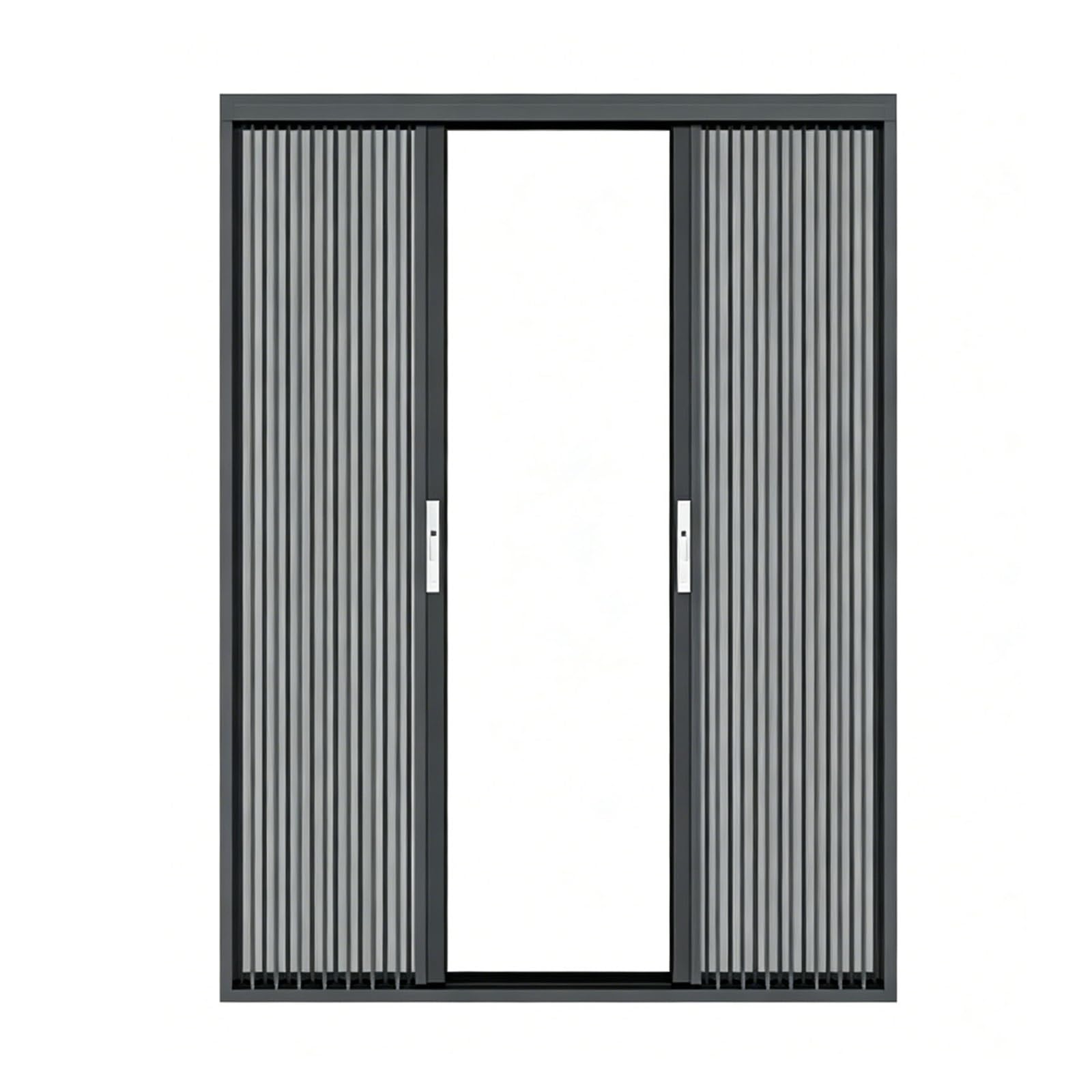 Folding Door with Lock for Interior Doorway, Space-Saving Retractable Home Entrance Door, Sliding Door for Balcony Bedroom Kitchen Pantry Hallway Use(Gray,160x210cm(63"x83"))
