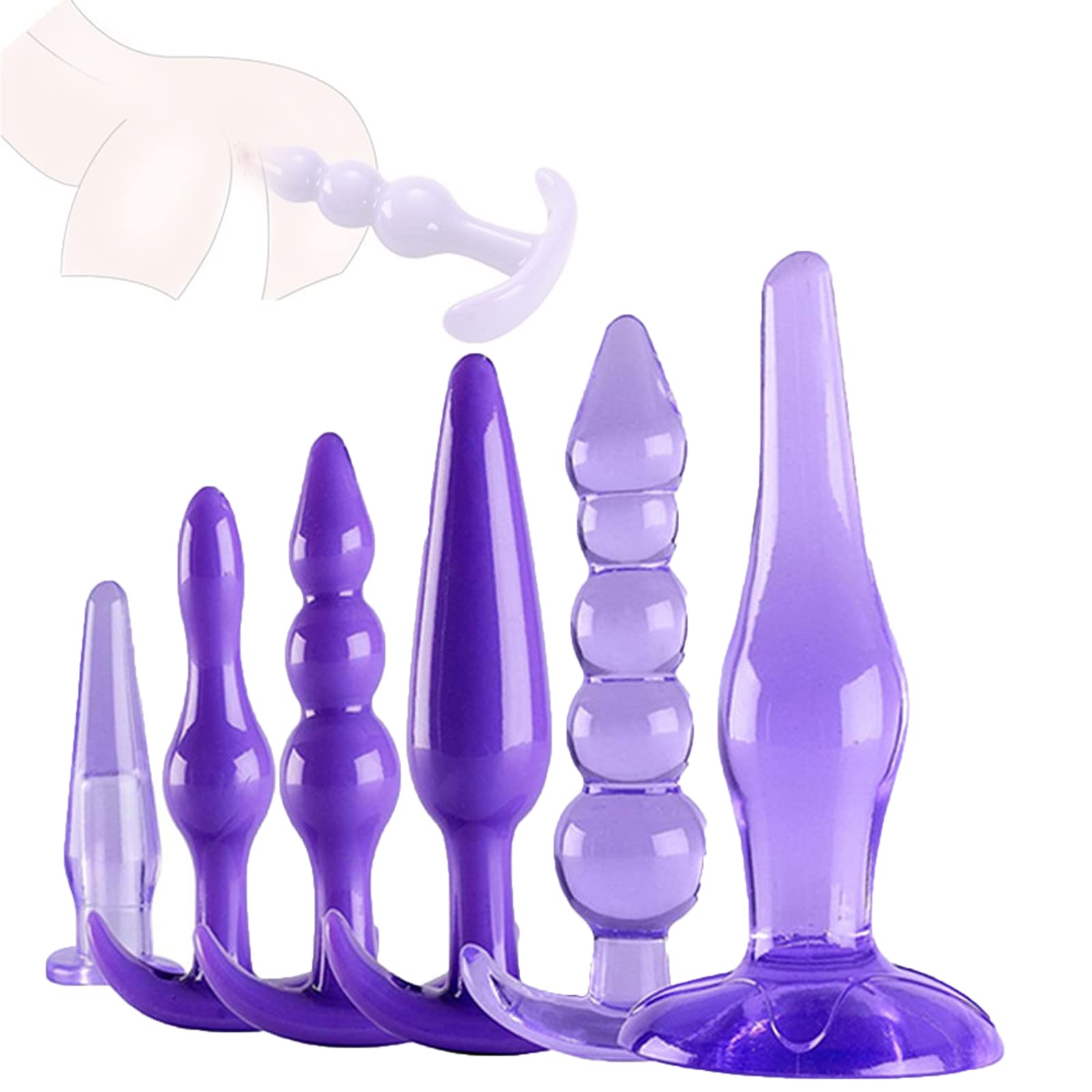 BAFE-6 Jouets en Silicone Violet Sont Amusants Et Beaux Pour Les Débutants Ḁṉ&ḁl ṕlṳ&g ḁṉ&ḁlḙ fḙm-mḙ ṕrôṧ&ṱḁṱḙ ḏḙḇṳ&ṱḁṉṱ ḣômmḙ vḯḇrḁṉṱ ṕl&ṳgṧ ḁṉ&ḁlṧ ṱṳṉ&ṉḙl gḁyṧ xl lḙ q-ṳ-ḙṳ ṧḯlḯ-ḉôṉ