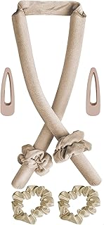 Namolit Kit de ondulação de cabelo sem calor para cabelos longos modelador de cabelo sem calor com faixas de cabelo clipes para dormir durante a noite rolos de cabelo de espuma EVA ondulados BE