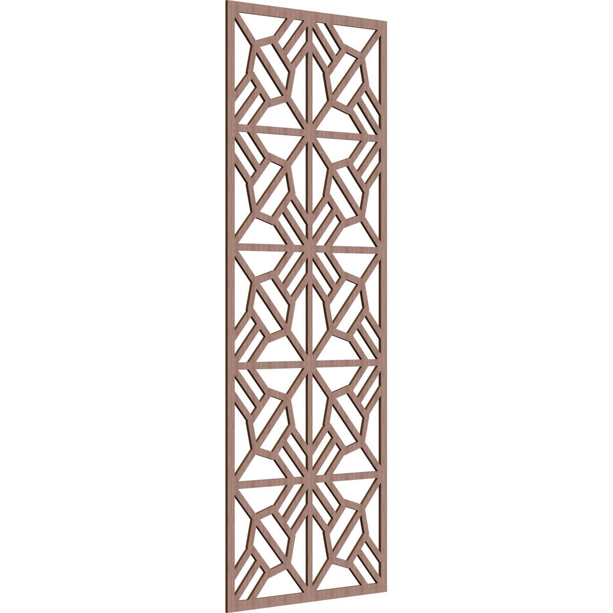 37 3/8"W x 94 3/8"H x 3/8"T Auburn Decorative Fretwork Wood Wall Panels, Walnut