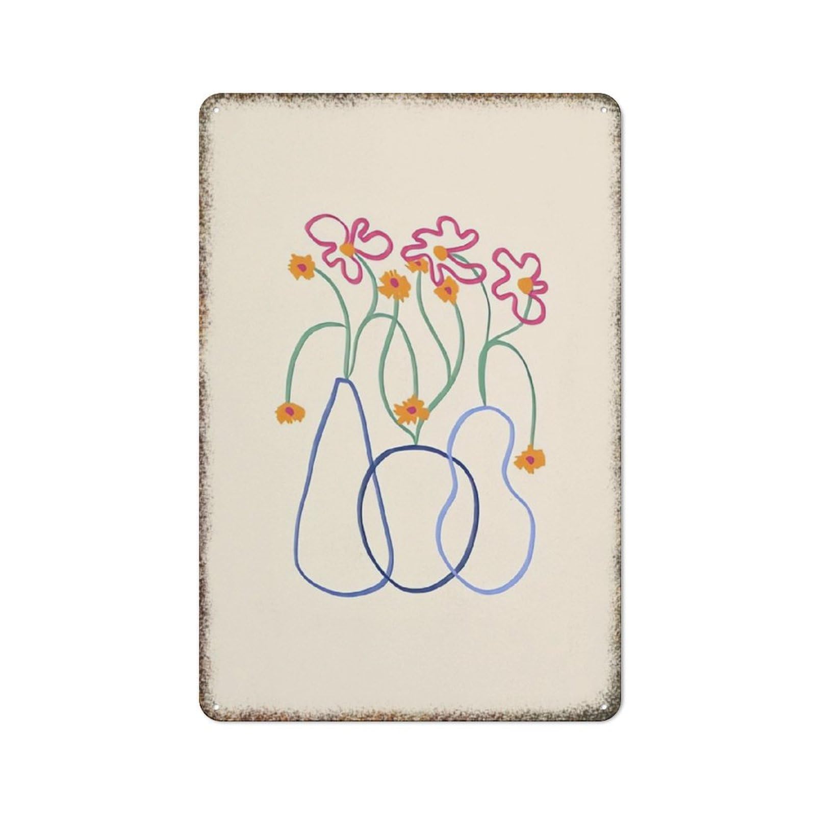 Colorful Floral Bouquet Farmhouse Home Kitchen Rustic Wall Art Print 8x12 inch
