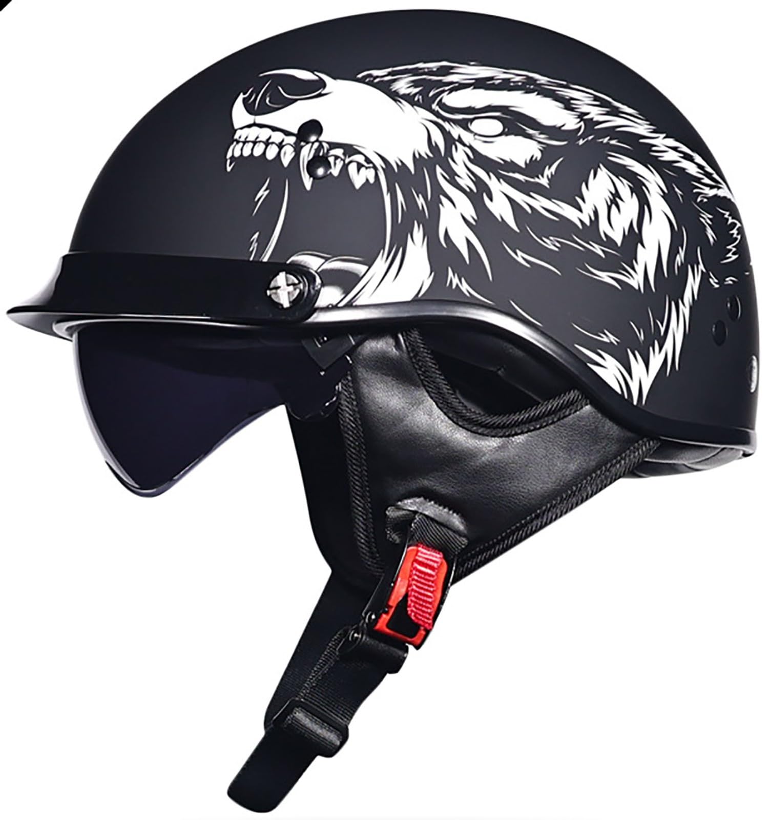 Medio Casco De Moto Retro, Dot/ECE Homologado Cascos Abiertos De Moto, Casco Jet Vintage con Gafas, Cascos Half-Helmet para Chopper Motocicleta Bicicleta Scooter