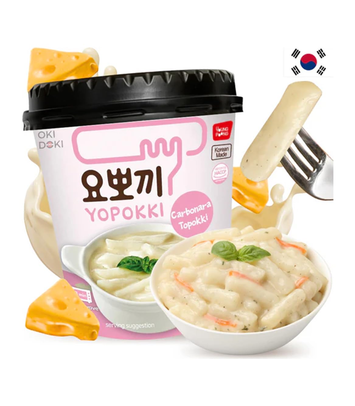 MiFan Tteokbokki Box - Yopokki Cup Pack de Inicio – Gnocchi de Arroz Coreano (4 Unidad, Sabores Mixtos)