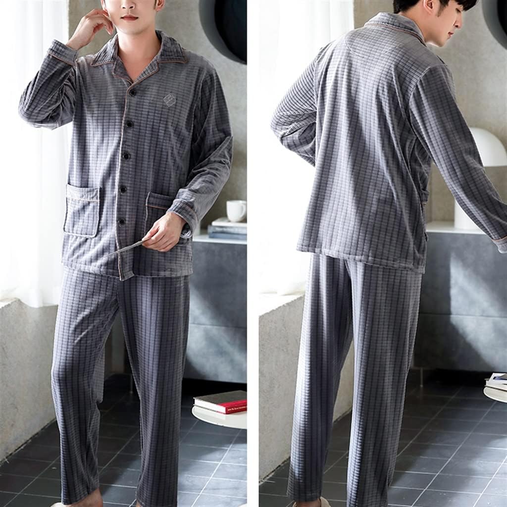 Winter Coral Velvet Thickened and Island Men's Autumn and Flannel Plus Size Home Clothes