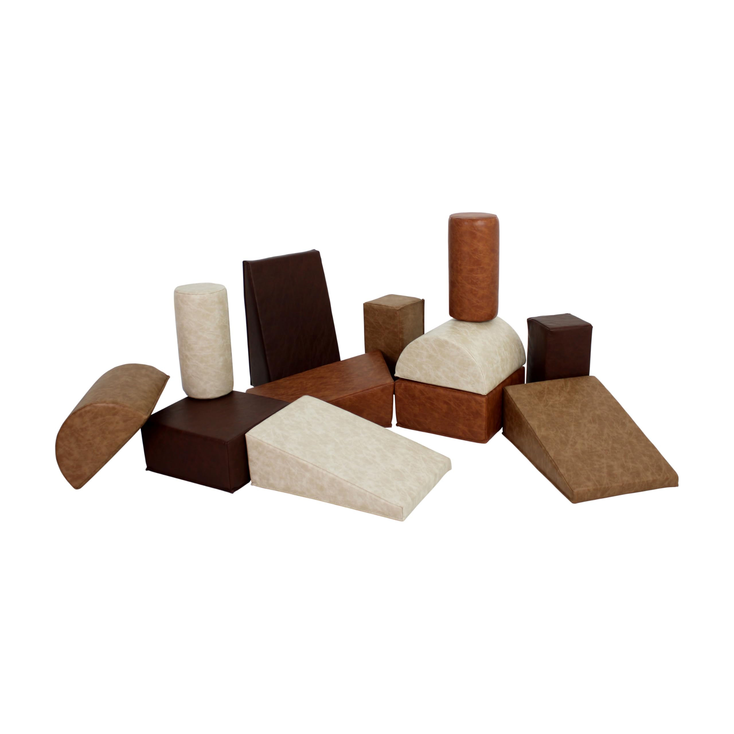 Snapklik.com : FDP Rustic Toddler Builder Block Set, Neutral Soft Foam ...