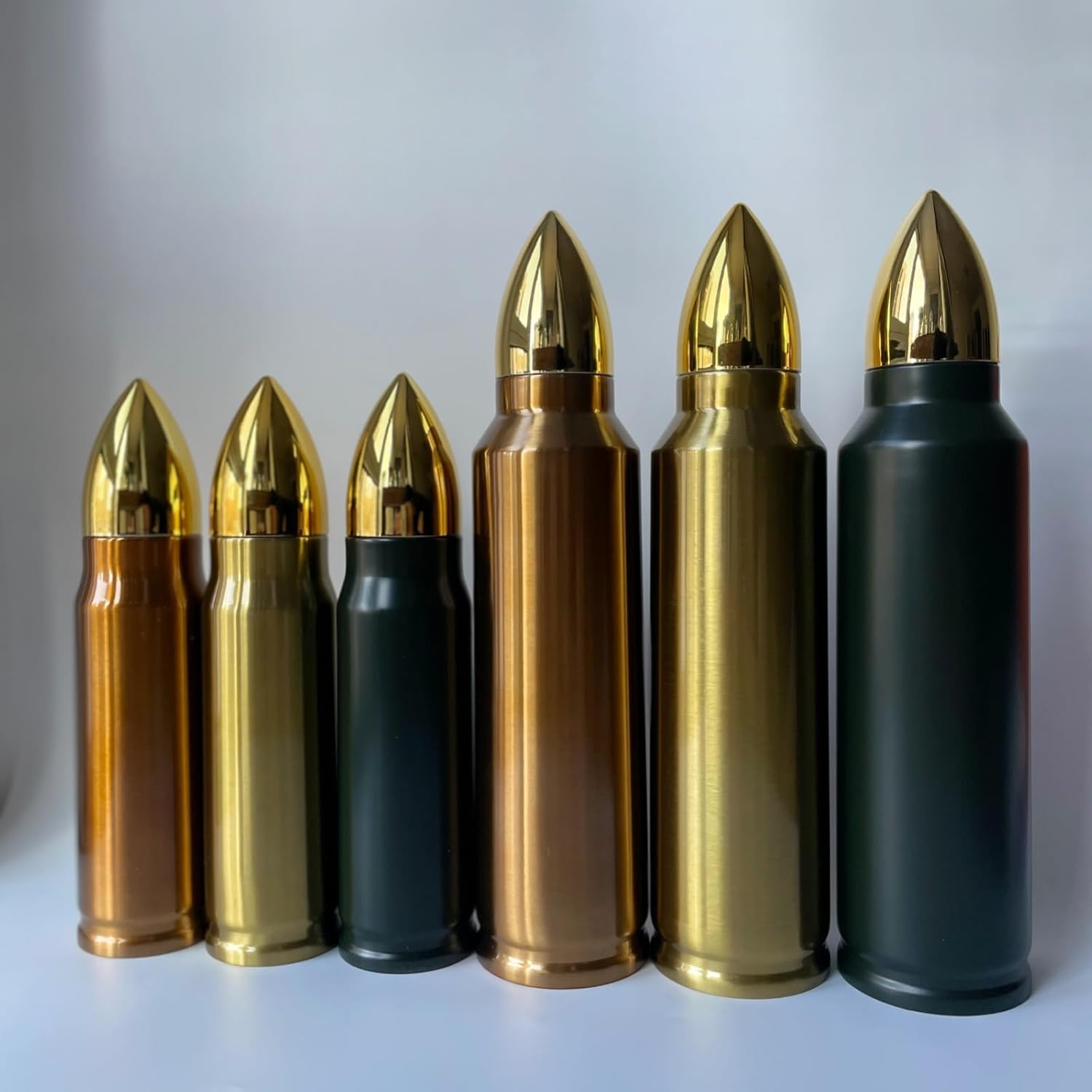 304 Stainless Steel Bullet Water Bottle 34 oz Tumbler Double Wall Vacuum Insulated Cup Coffee Mug Birthday Gift for Him Men Dad (Dark Copper, 1L)