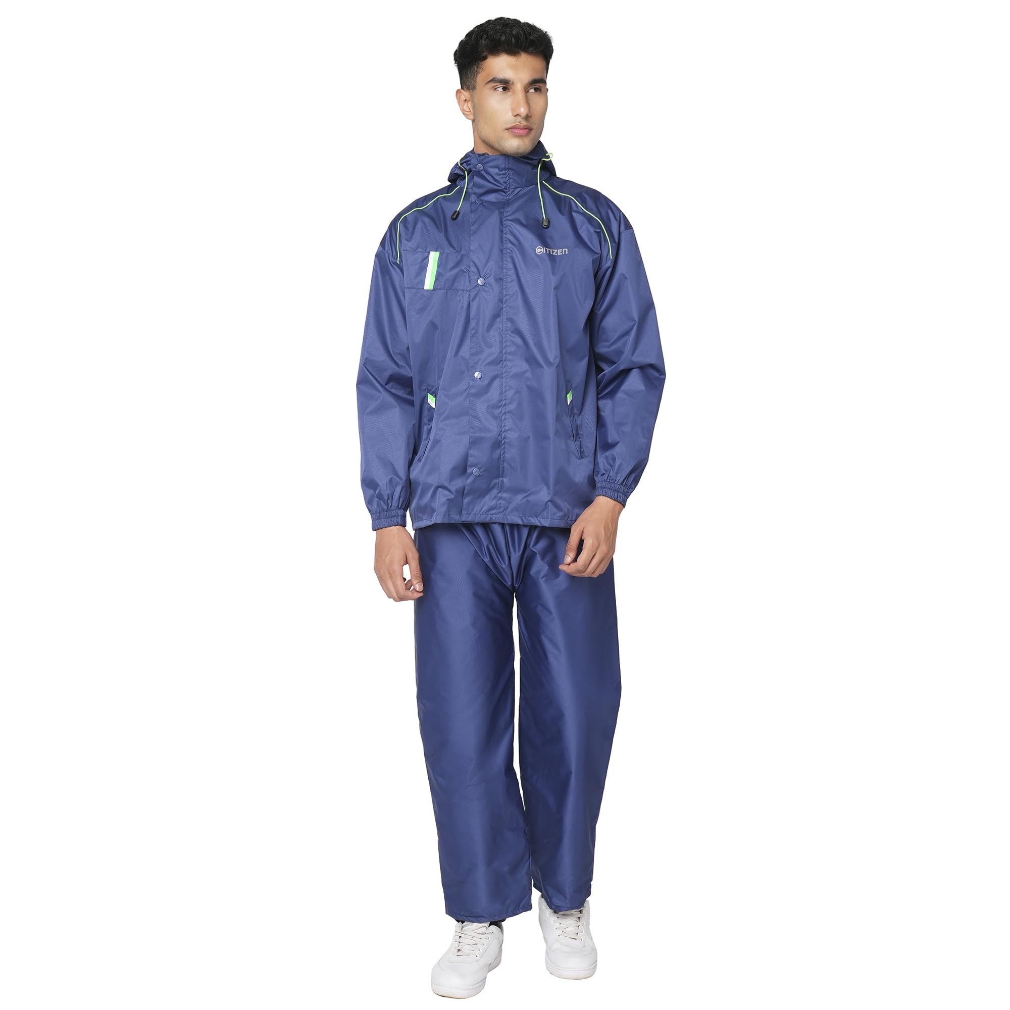 Hooded Raincoat for Men Women Waterproof for Bike Riders Dobby Fabric Lightweight Stylish Sealed Hood, Large Pockets, Heavy-Duty Zippers Rainwear with Carry Pouch-CR020-image-27