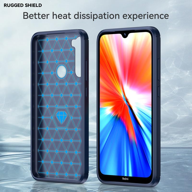 Image of Hybrid Carbon Fiber Back Case for Mi Redmi Note 8 (Blue)
