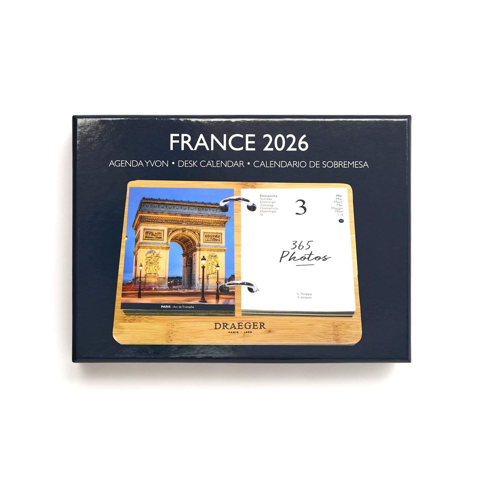 DRAEGER PARIS 1886-2026 2026 Diary on Base - France Theme - 12 Months - FSC Paper - Detachable Illustrations