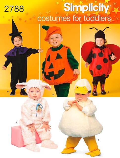 Simplicity 2788Toddler Costumes, Paper, White, A (1/2,1,2,3,4)