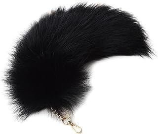 Fluffy Fur Wolf Tail Keychain Black Red Purple Fox Tail Key Chain Cosplay Toy Costume Keyring for Women