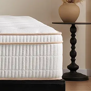 10 Inch Twin Hybrid Mattress, Medium Firm with Memory Foam and Individually Wrapped Pocket Coils, Fiberglass-Free, CertiPUR-US Certified