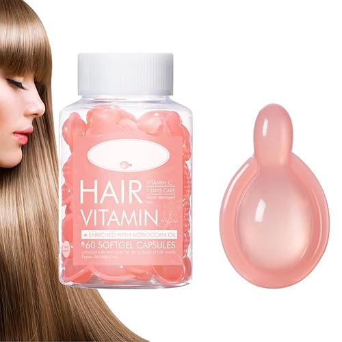 Miniatura 1 de 60pcs Hair Treatment Serum Oil Capsules - Hair Moisturizing Formula Hair Treatment Serum with Vitamins for Damaged Hair and Growth - PINK