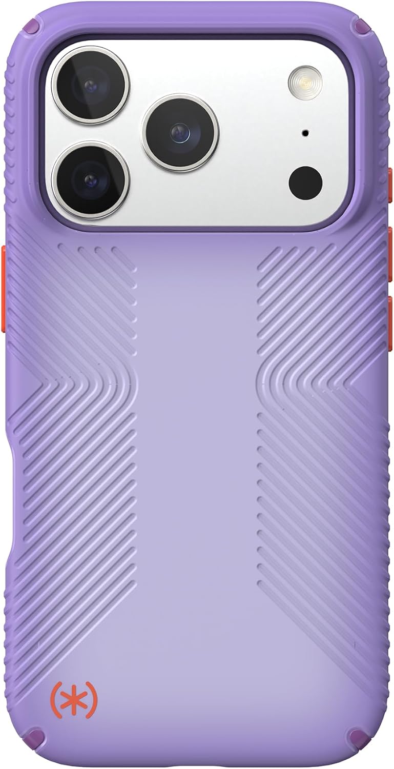 Speck Presidio LUX Grip for iPhone 17 Pro Case, MagSafe-Compatible, Slim Protective Case, Purple Fade/Magic Purple/New Poppy - Image 3