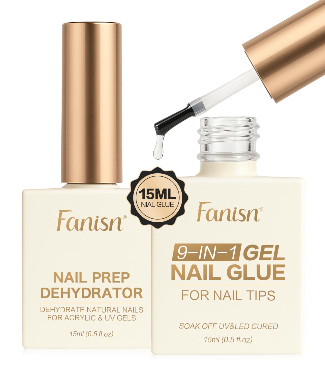Fanisn Nail Dehydrator and Gel Nail Glue Kit