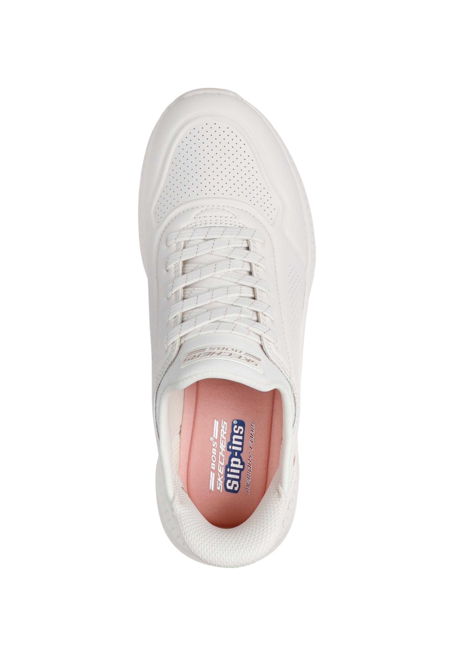 Skechers Buty sportowe Slip-ins: Bobs Squad 4 - Key Look Code 117740-W, białe damskie