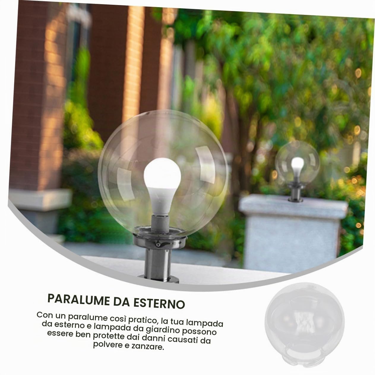 Globo Lampada da Esterno di Ricambio per Pali, Plastica, Giardino