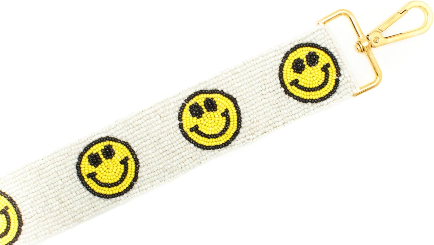 Smiley Face Beaded Purse Strap | Purse Straps Replacement Crossbody for Best Friend and Purse Essentials | Bag Strap | Luggage Straps White, Yellow - Image 2