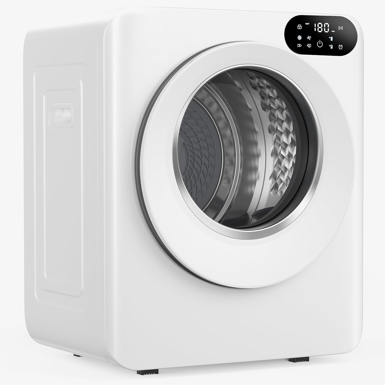 Euhomy Portable Dryer，1.5 Cu.Ft Clothes Dryer with Stainless Steel Drum, 850W Drying Machine with Exhaust Pipe, LED Control Panel For Apartments, Home, Dorm, White