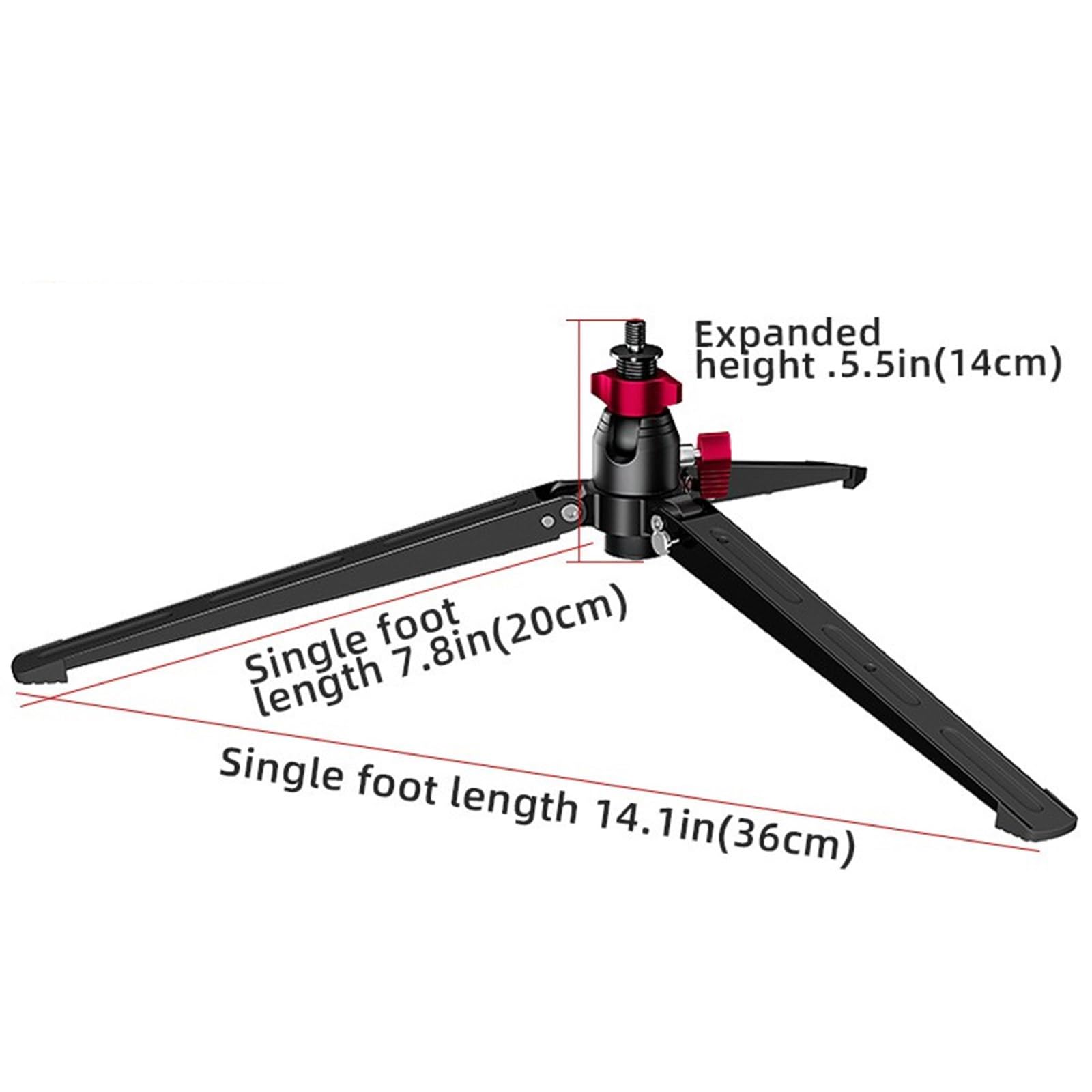 BOLOUY Aluminum Tripod Camera Desktop Tripod Stand Support Bracket Base 3/8 Screw Mounting for Monopods Ballhead