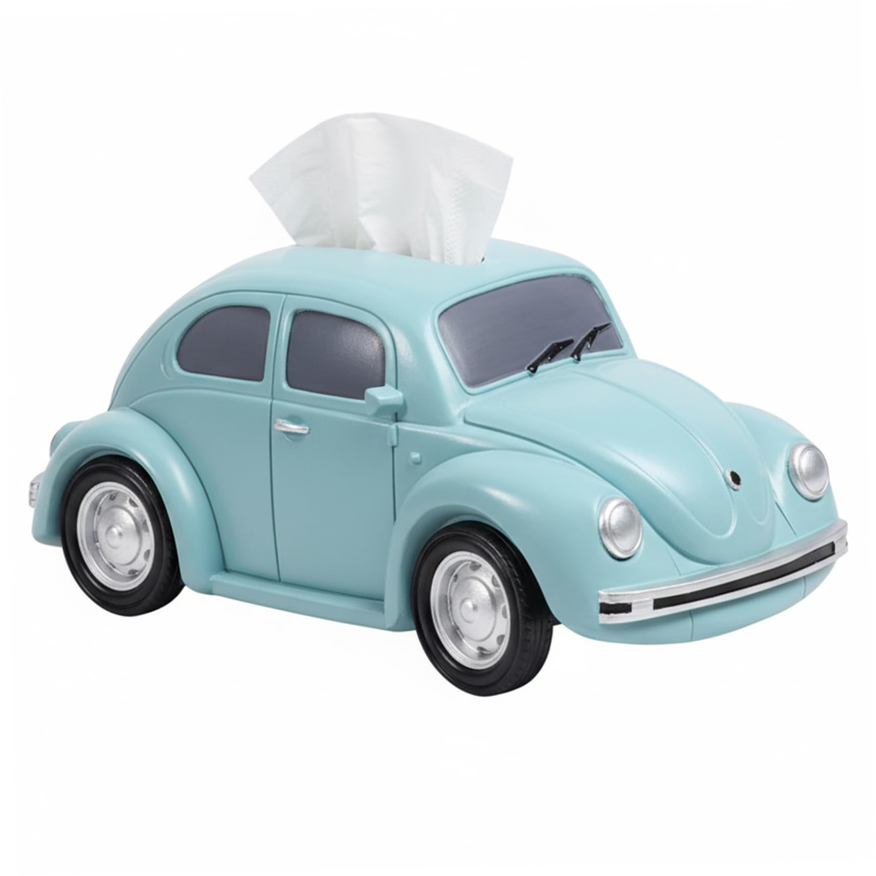 Tsawntd Blue Car Tissue Box Holder, Resin Napkin Dispenser For Desk Decor, Classic Automobile Tissue Box Cover For Living Room