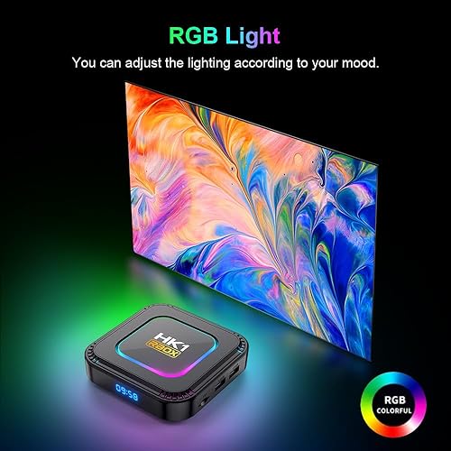 Miniatura 4 de Caja de TV Android 13.0, HK1 RBOX 4GB RAM 128GB ROM RK3528 Quad-Core WiFi6 2.4Ghz5.8Ghz BT5.0 8K HDR10+ Ultra HD USB3.0 con 2.4Ghz Mini teclado