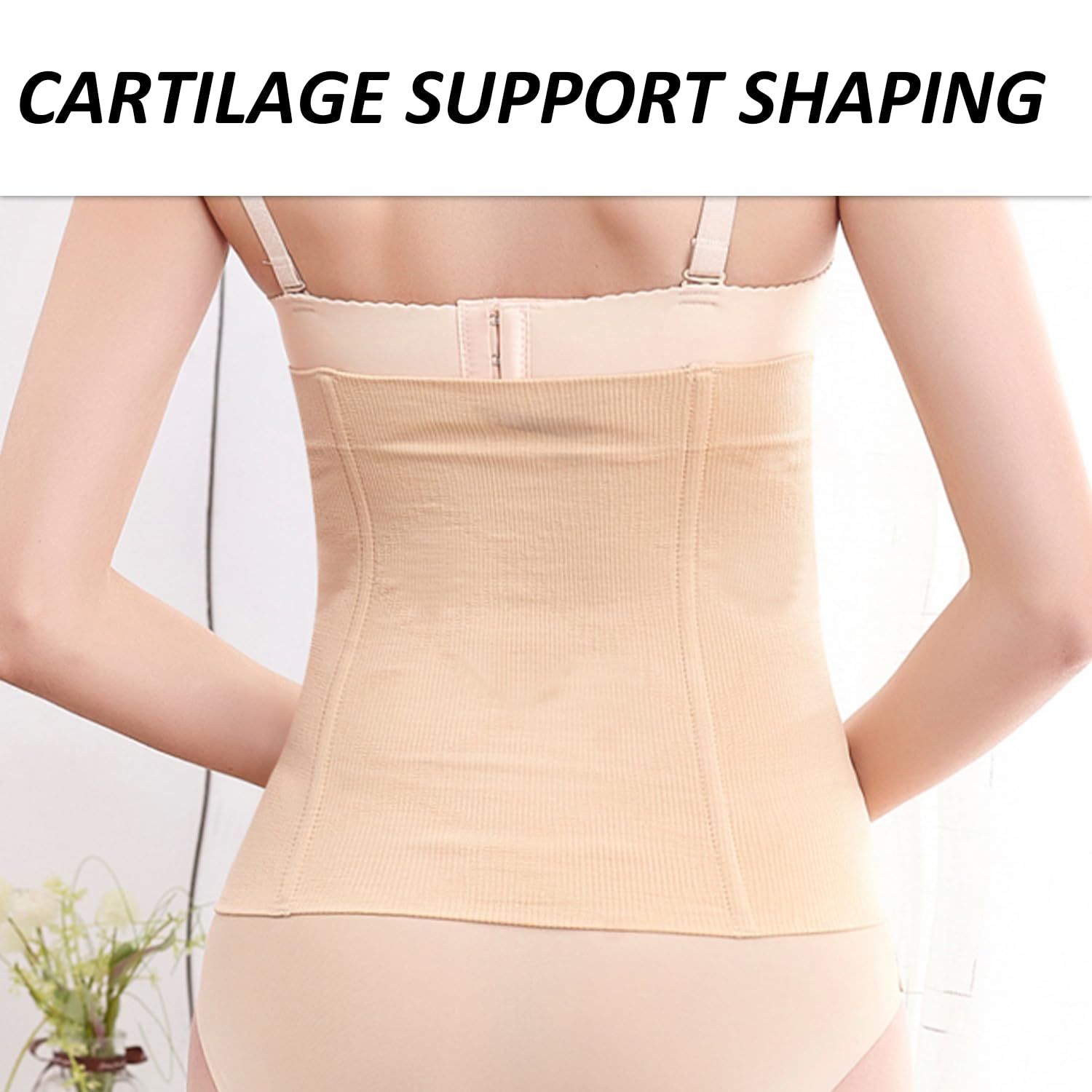 SLEEKEE 2faja de recuperación sin costuras, entrenador de cintura, cinturón abdominal de doble cruz, adelgazante, moldeador transpirable (color piel, negro), Nude Negro, 28*