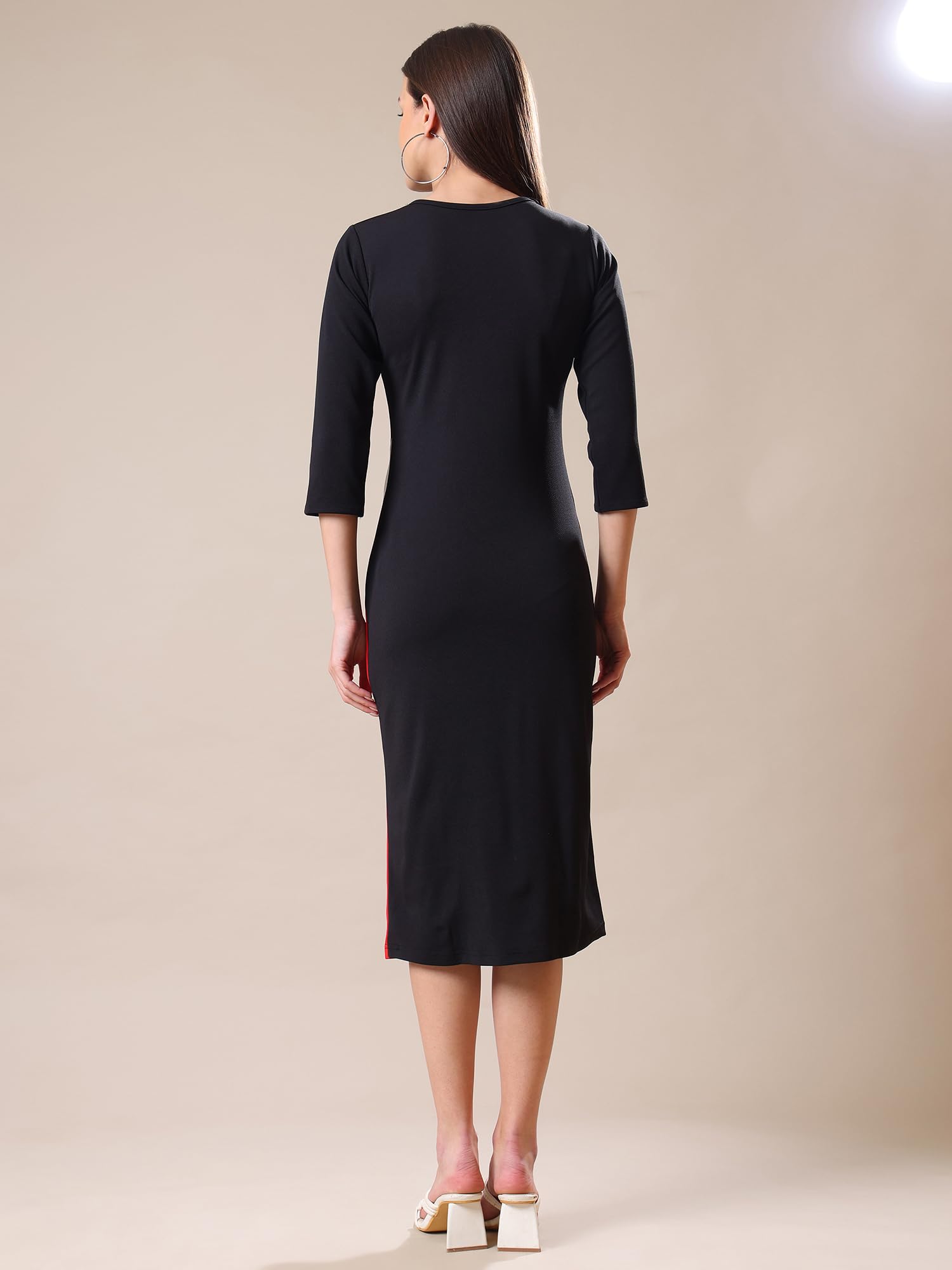 Purvaja Womens Bodycon Knee Length Dress(Lucy-342-348) (Bely-197_M_Red)